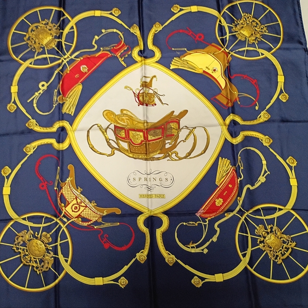 ❤️NWOT HERMES SPRINGS LEDOUX CARRIAGE Silk Twill Piano Shawl Scarf 36X36 - Picture 2 of 10